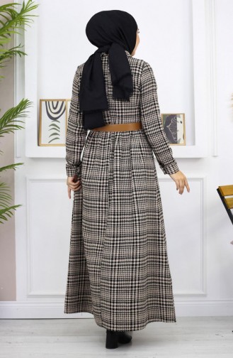 Jurk Met Knoopdetails Tan 19166 14976