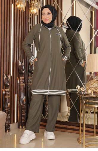 Zippered Ribbed Suit Khaki 10404 14794