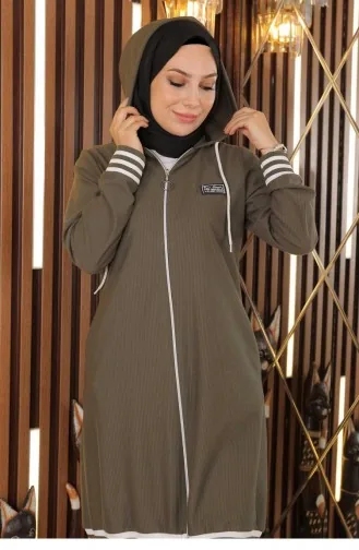 Zippered Ribbed Suit Khaki 10404 14794