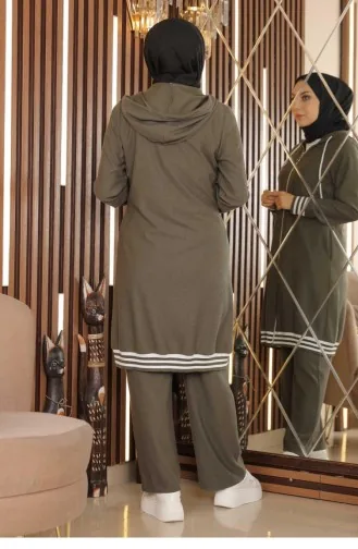 Zippered Ribbed Suit Khaki 10404 14794