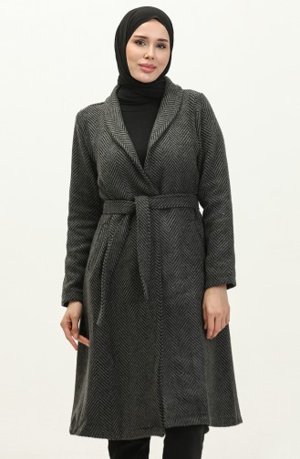 Wide Collar Cashmere Coat Anthracite 19157 14899