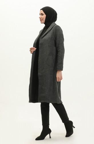 Wide Collar Cashmere Coat Anthracite 19157 14899