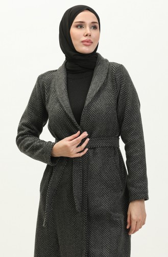 Wide Collar Cashmere Coat Anthracite 19157 14899