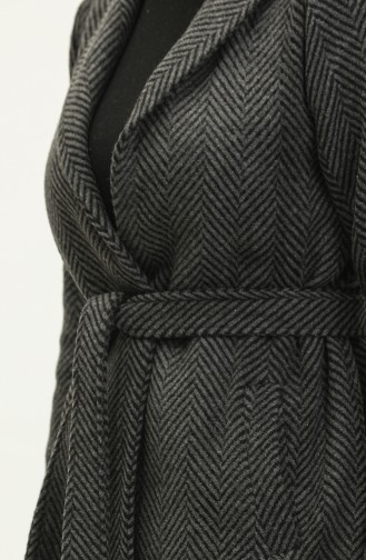 Wide Collar Cashmere Coat Anthracite 19157 14899