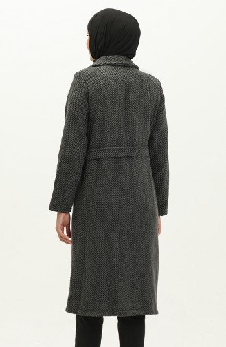 Wide Collar Cashmere Coat Anthracite 19157 14899