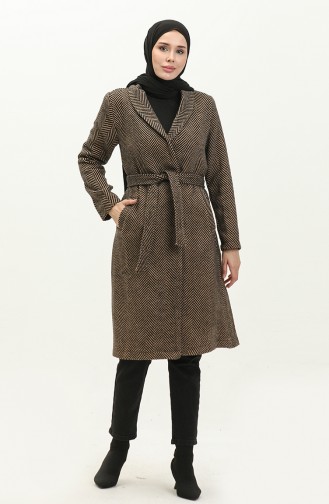 Wide Collar Cashmere Coat Brown 19157 14900