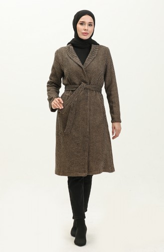 Wide Collar Cashmere Coat Brown 19157 14900