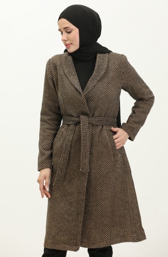 Wide Collar Cashmere Coat Brown 19157 14900