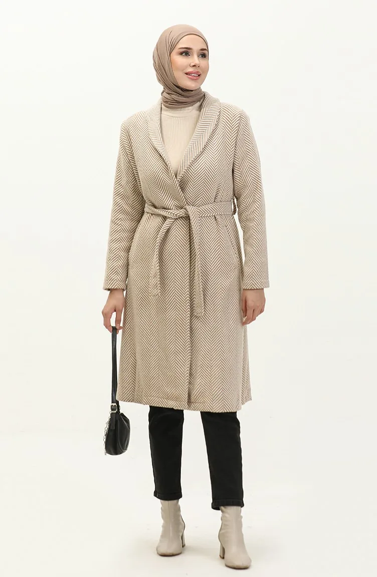Wide Collar Cashmere Coat Beige 19157 14901