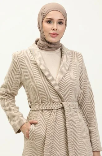 Wide Collar Cashmere Coat Beige 19157 14901