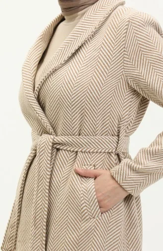 Wide Collar Cashmere Coat Beige 19157 14901