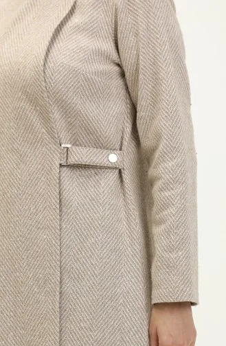 Vivezza Anvolog Herringbone Stitched Abaya 6999-04 Beige 6999-04