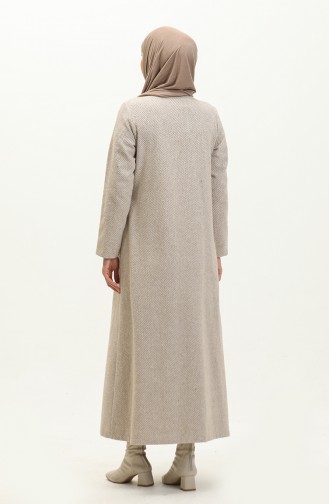 Vivezza Anvolog Abaya Cousu à Chevrons 6999-04 Beige 6999-04