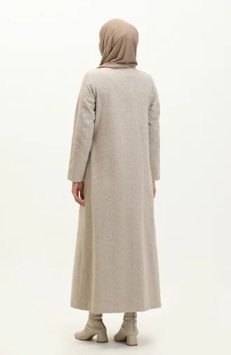Vivezza Anvolog Herringbone Stitched Abaya 6999-04 Beige 6999-04