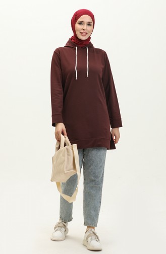 Zweifädiges Kapuzen-Sweatshirt 23006-01 Dark Cherry 23006-01