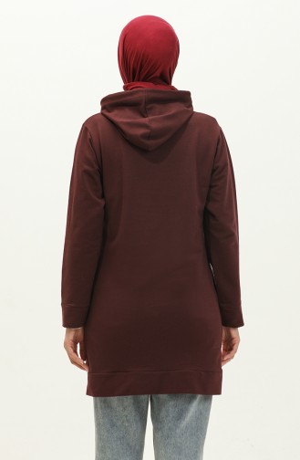 Zweifädiges Kapuzen-Sweatshirt 23006-01 Dark Cherry 23006-01