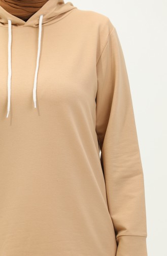 Two Thread Hooded Sweatshirt 23006-04 Beige 23006-04