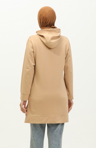 Zweifädiges Kapuzen-Sweatshirt 23006-04 Beige 23006-04