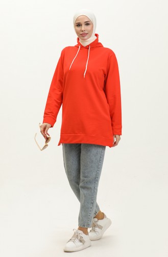 Sweatshirt Met Capuchon En Twee Draden 23006-05 Oranje 23006-05