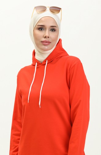 Sweatshirt Met Capuchon En Twee Draden 23006-05 Oranje 23006-05