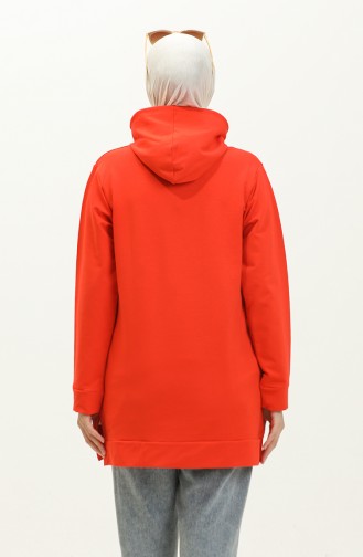 Zweifädiges Kapuzen-Sweatshirt 23006-05 Orange 23006-05