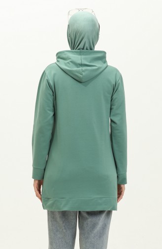 Tweedraads Sweatshirt Met Kangoeroezakken 23007-02 Groen 23007-02