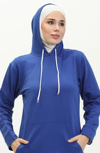 سويت شيرت خيطان بجيب كانجرو 23007-05 أزرق ملكي 23007-05