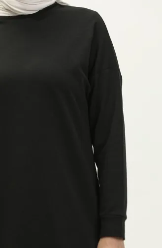 Tunique De Sport Détail Fendue à Deux Fils 3010-03 Noir 3010-03