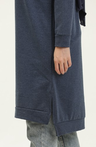 Two Thread Slit Detailed Sports Tunic 3010-04 İndigo 3010-04