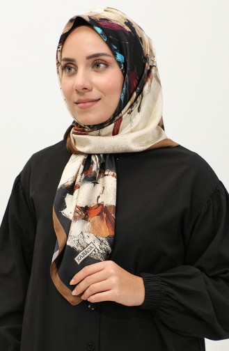 Karaca Gemusterter Rayon-Schal 81037-04 Dunkle Senfcreme 81037-04