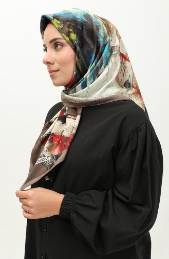 Rayon-sjaal Met Karaca-patroon 81037-06 Donkermink Claret Red 81037-06