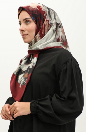 Karaca Echarpe Rayonne à Motifs 81037-07 Noir Cerise 81037-07