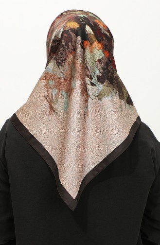 Karaca Gemusterter Rayon-Schal 81039-04 Bitterbraun Pistaziengrün 81039-04