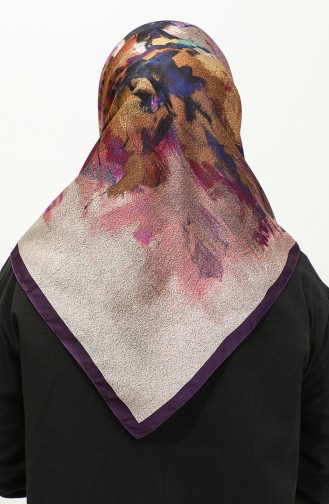 Karaca Desenli Rayon Eşarp 81039-11 Mor Eflatun