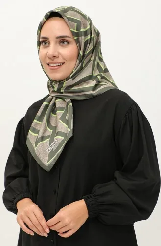 إيشارب منقوش رايون كاراجا 81044-06 أخضر عسكري أخضر 81044-06
