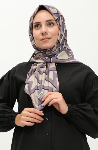 Karaca Geometrisch Gemusterter Rayon-Schal 81044-17 Lila Parlament 81044-17
