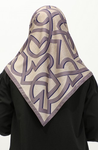 Karaca Geometrisch Gemusterter Rayon-Schal 81044-17 Lila Parlament 81044-17