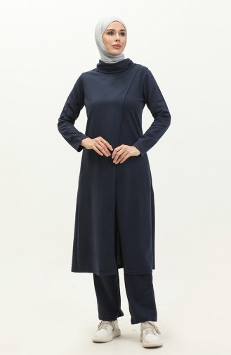 Turtleneck Tracksuit Set 3043-07 Navy Blue 3043-07