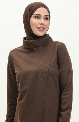 Turtleneck Tracksuit Set 3043-11 Brown 3043-11