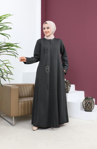 Abaya Avec Pierre Grande Taille 5063-02 Anthracite 5063-02