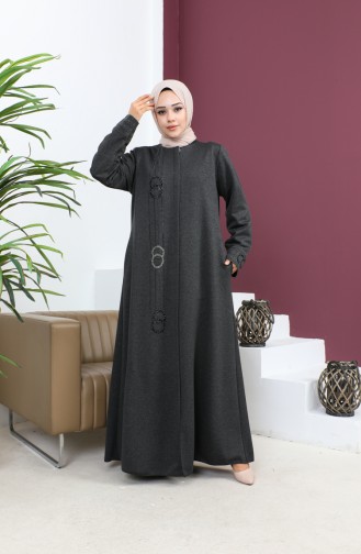 Abaya Avec Pierre Grande Taille 5063-02 Anthracite 5063-02