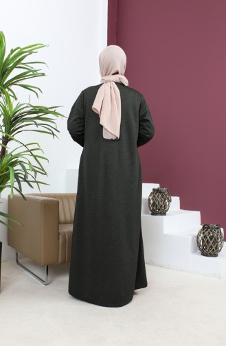 Abaya Avec Pierre Grande Taille 5063-04 Khaki 5063-04