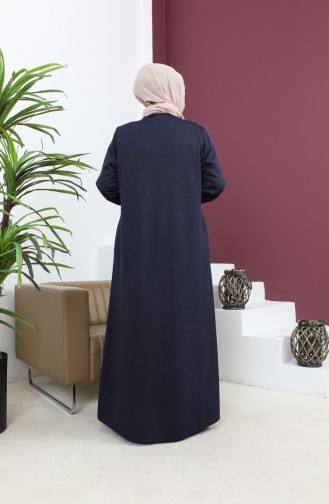 Abaya Stoned Grande Taille 5063-05 Bleu Marine 5063-05