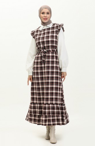 Tweed Plaid Patterned Gilet 0254-01 Black white 0254-01