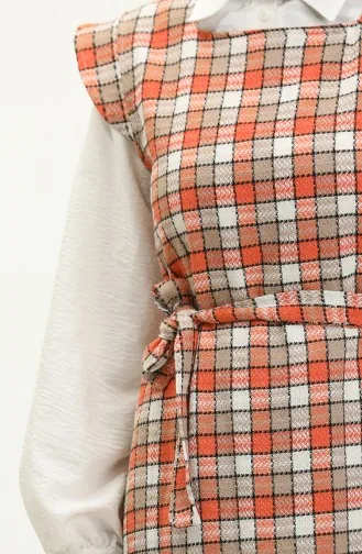 Gilet Met Tweedruitpatroon 0254-02 Tile Mink 0254-02