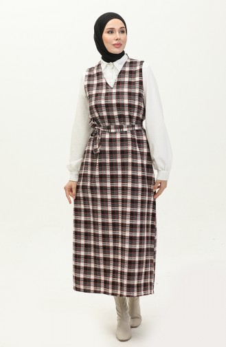 Tweed Plaid Patterned Gilet 0255-03 Black white 0255-03