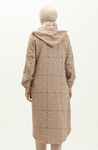 Tweed Hooded Coat 0256-01 Mink 0256-01