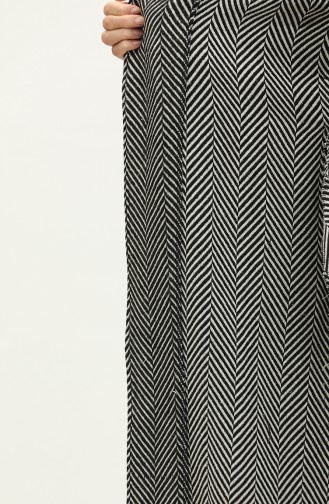 Herringbone Pattern Belted Cap 0260-03 Black white 0260-03