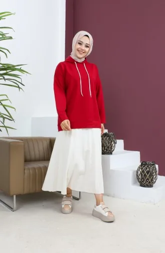 Kapüşonlu Sweatshirt 23002-06 Bordo