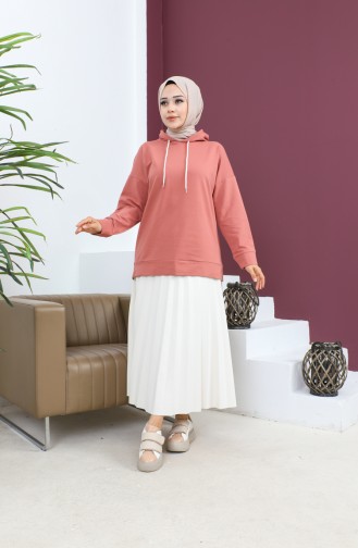 Sweatshirt à Capuche 23002-08 Rose Poudré 23002-08